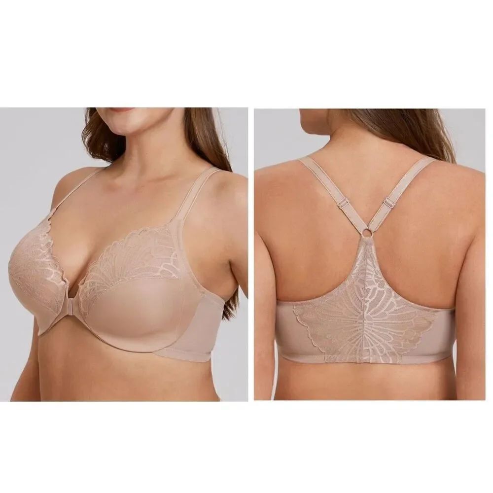 MELENECA Women's Racerback Front Closure Underwire Bra